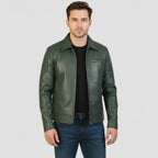 Men’s Hunter Green Sheep Leather Rider Jacket – Lightweight Moto Style, Soft-Touch Leather | Premium Urban Jacket
